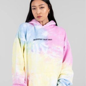 "Manifest that Shit" tie-dye hoodie - Sz L